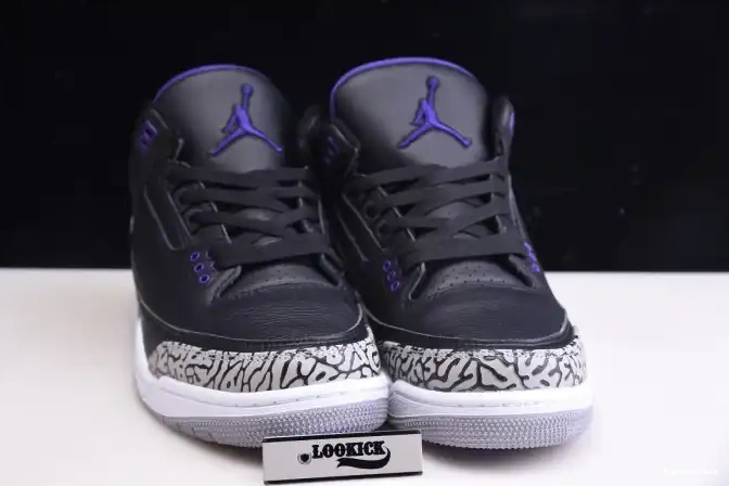 HYPE Black 3 Court CT8532-050 Jordan Air Retro Purple 0612